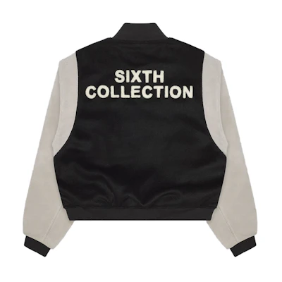 FOG Sixth Collection Paneled Varsity Jacket Black/Grey