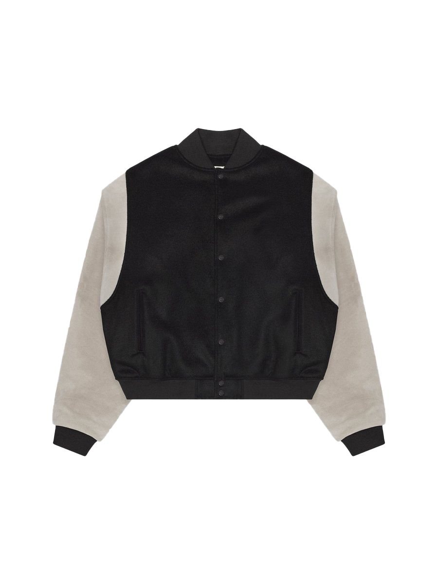 Fear of God Sixth Collection Paneled Varsity Jacket Black/Grey