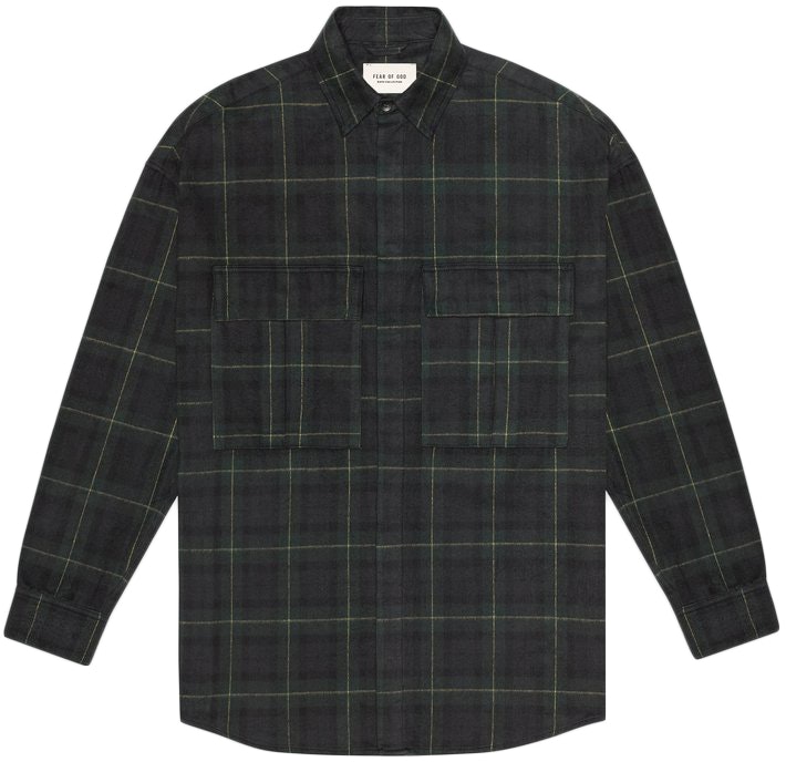 fear-of-god-long-sleeve-plaid-button-up-shirt-green