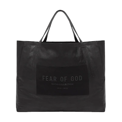 FOG Leather Weekender Tote Bag Black