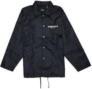 Fear of God ESSENTIALS Jaket Nilon Coach Hitam Buy Fear of God ESSENTIALS Jaket Nilon Coach Hitam