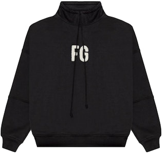 Fear of God Mock Neck FG Pullover Sweatshirt Hitam Vintage Buy Fear of God Mock Neck FG Pullover Sweatshirt Hitam Vintage