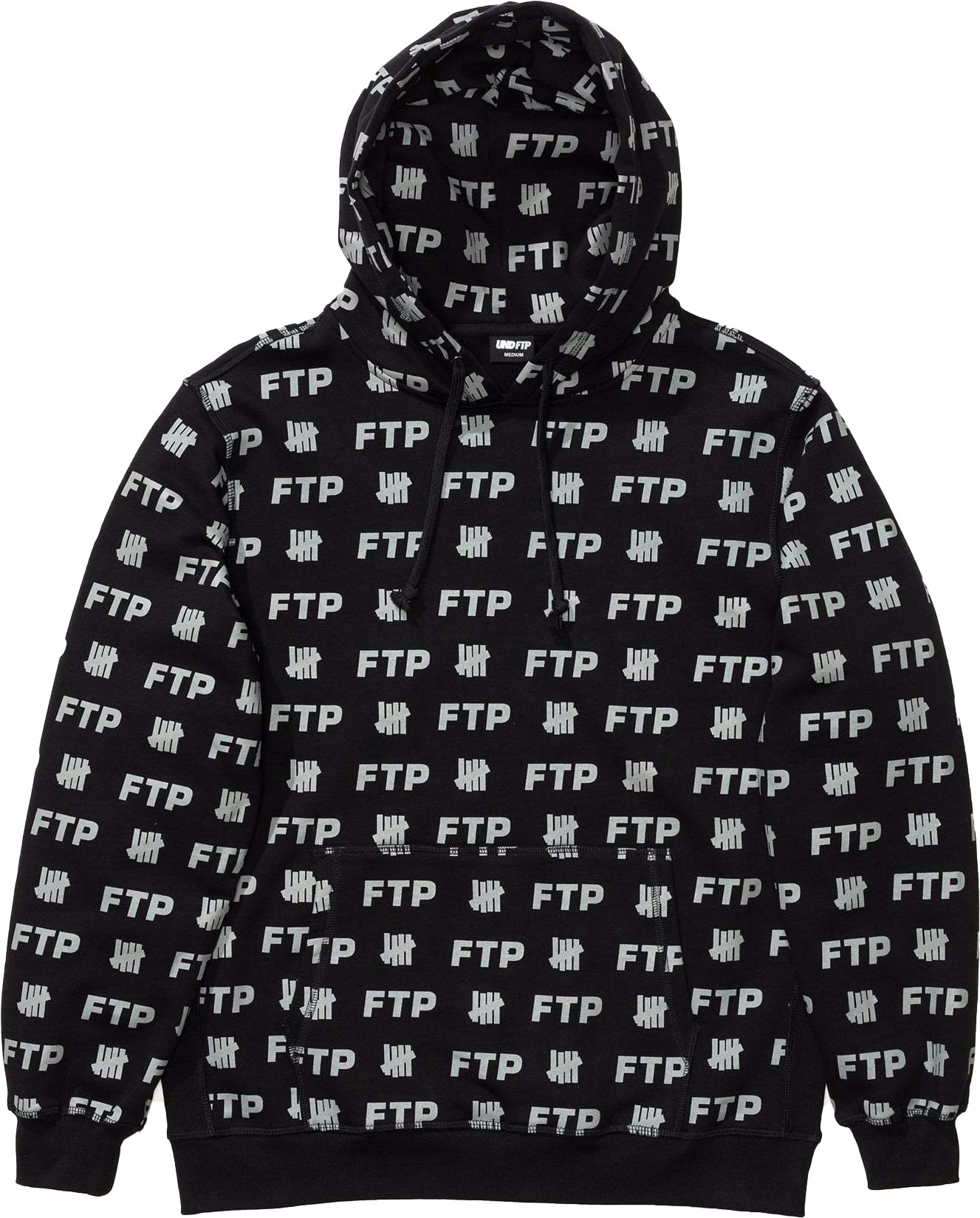 FTP x UNDEFEATED All Over Hoodie Black - Novelship