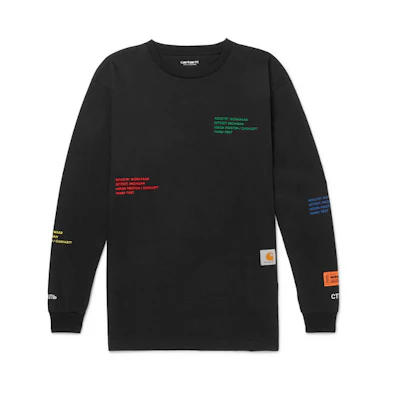 Heron Preston Carhartt Oversized Embroidered L/S T ‘Shirt Black/Multicolor