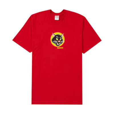 Supreme Black Cat Tee Red
