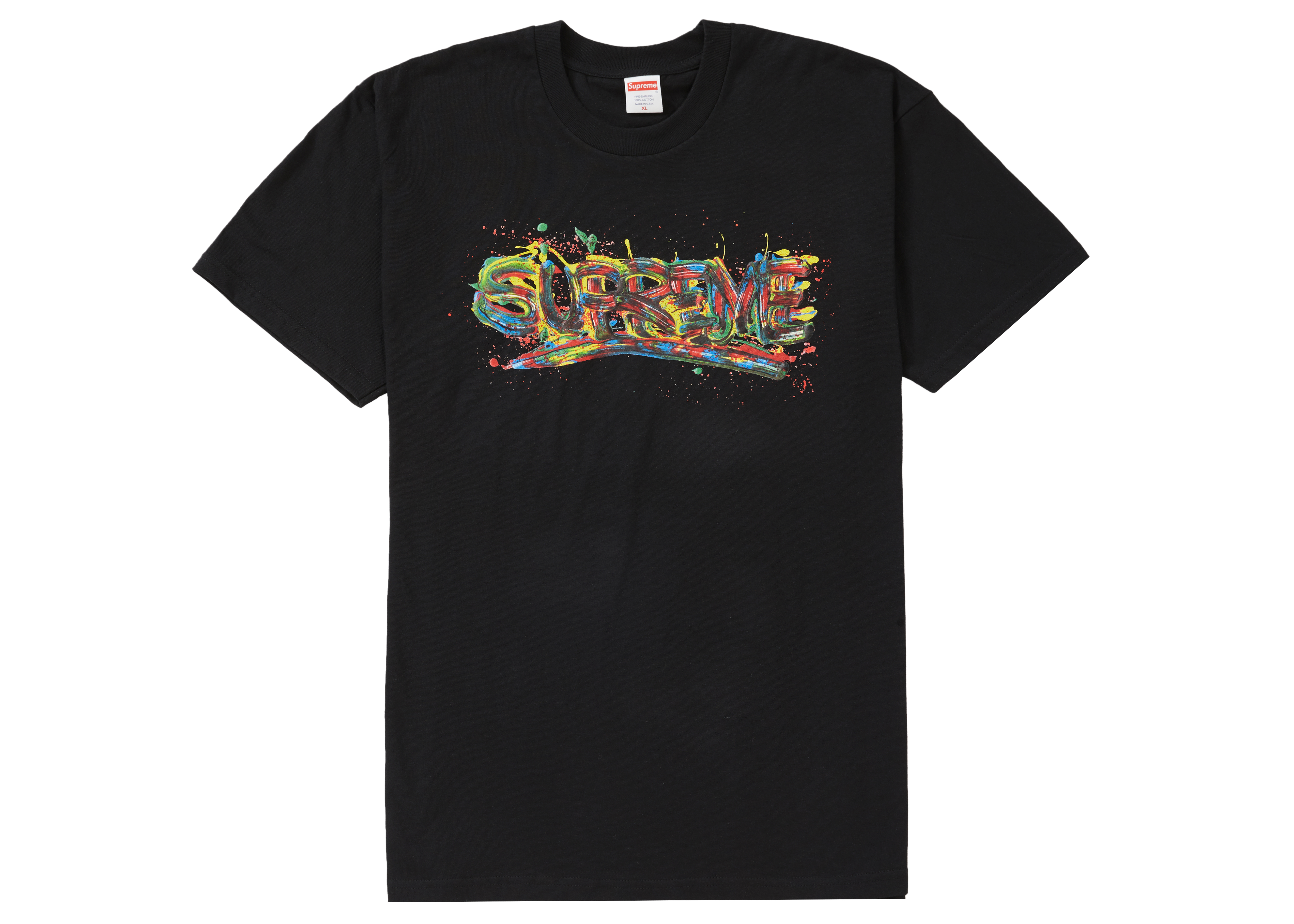 Supreme Paint Logo Tee Black - Novelship