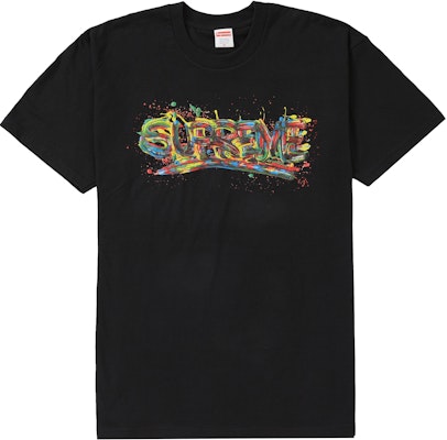 Camiseta Negra Supreme Logo de Pintura. Buy Camiseta Negra Supreme Logo de Pintura.