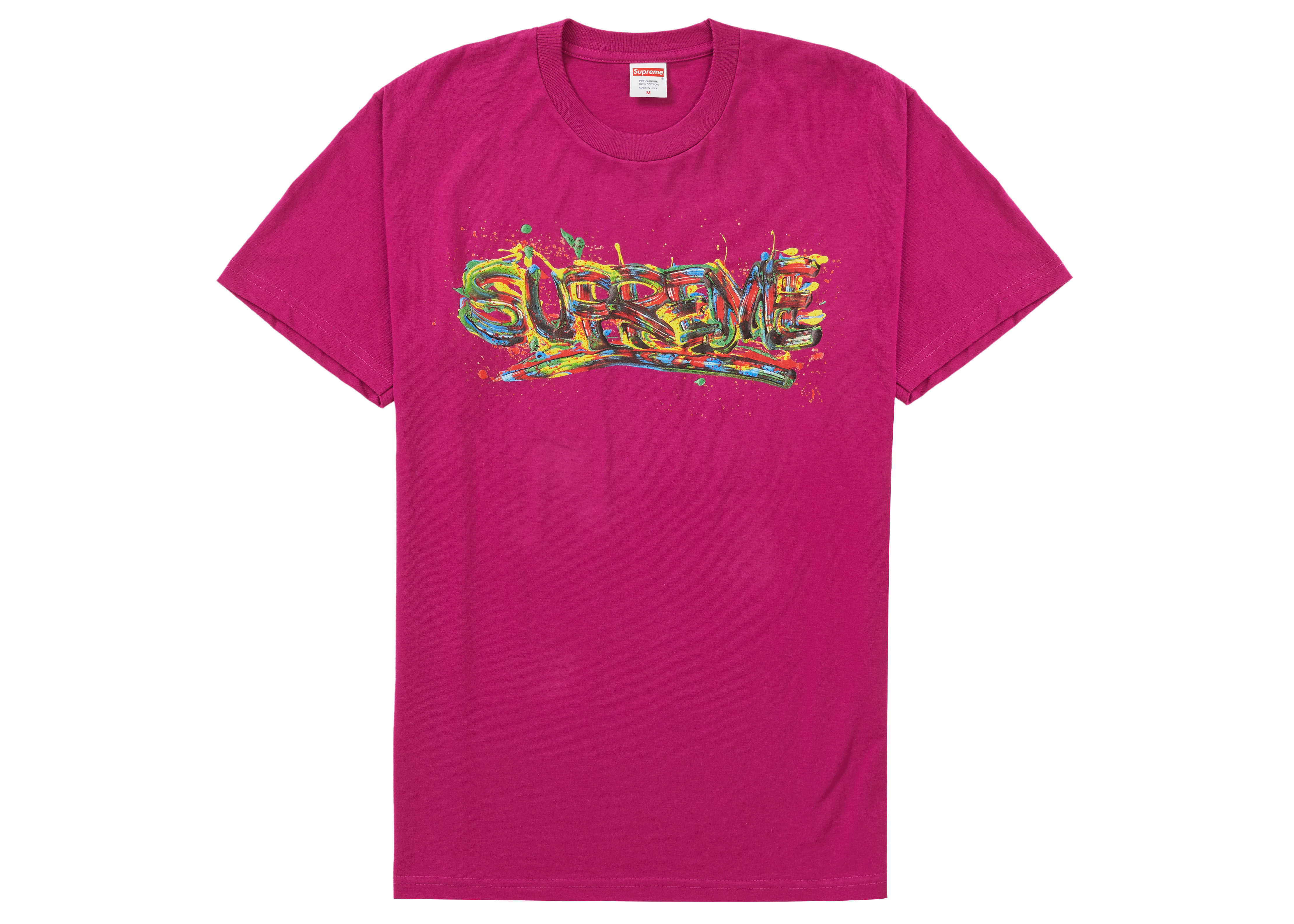 Supreme Paint Logo Tee Magenta - Novelship