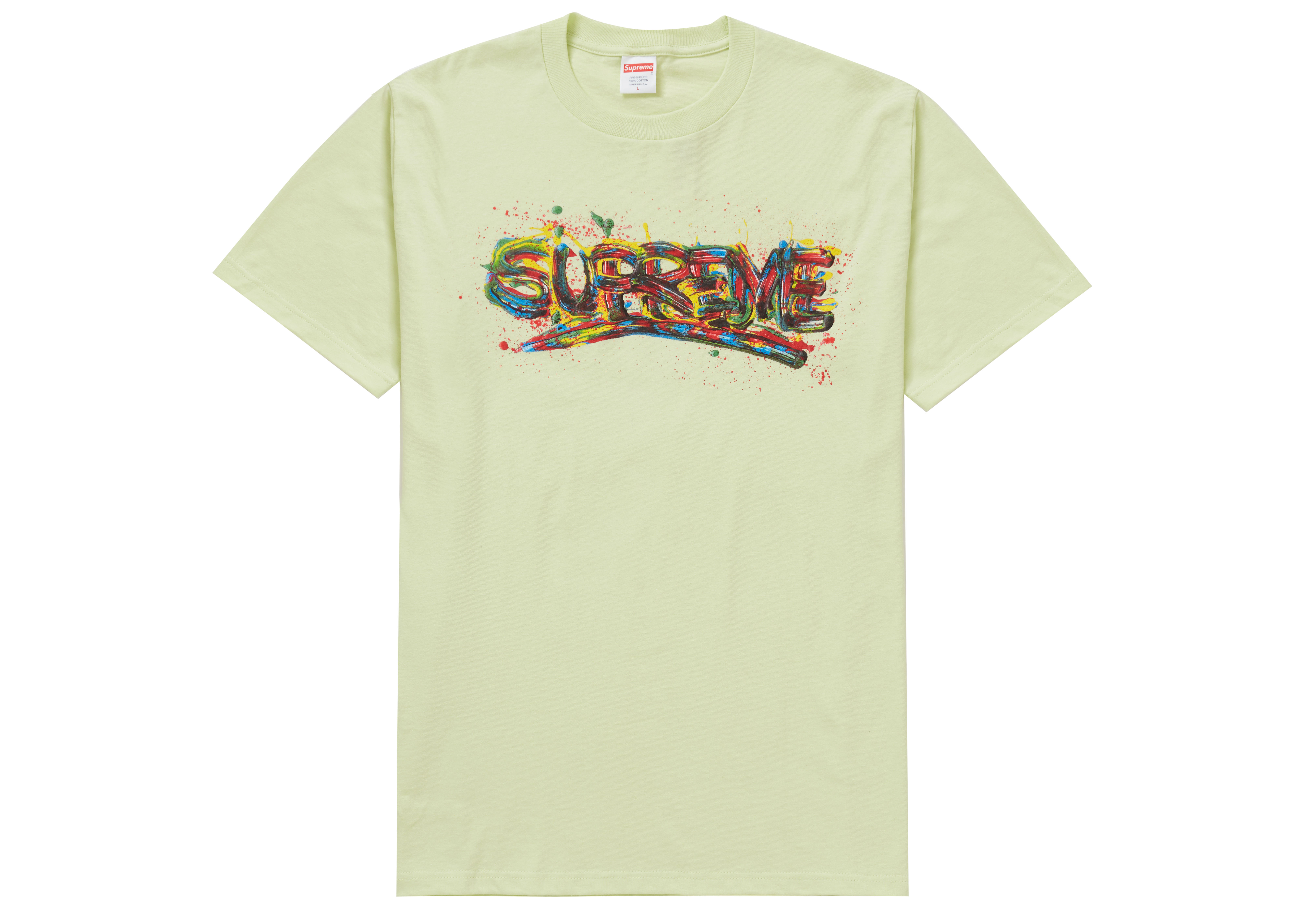 Supreme Paint Logo Tee Pale Mint