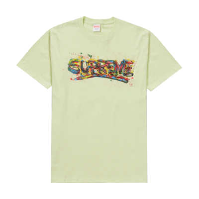 Supreme Paint Logo Tee Pale Mint