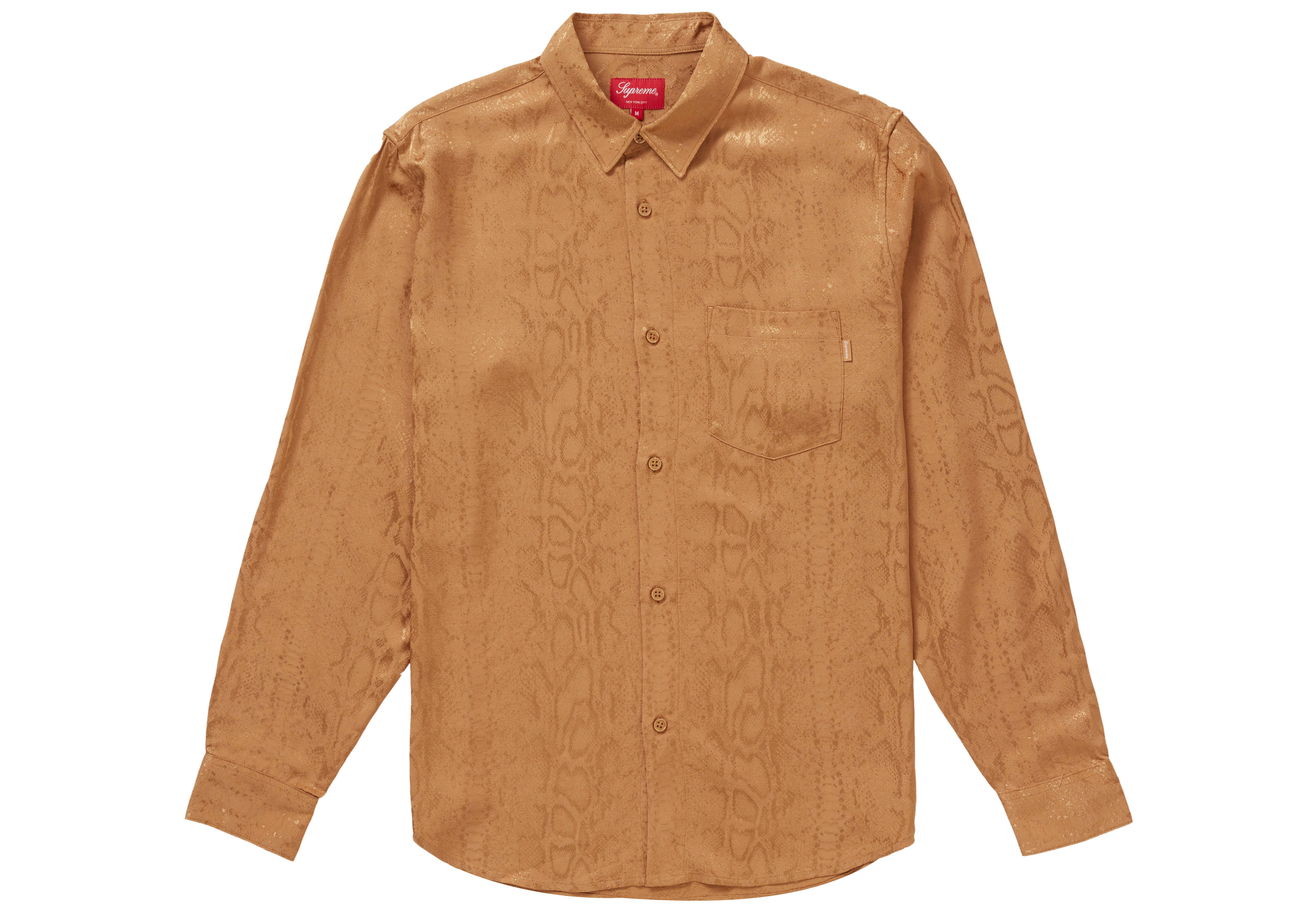 Supreme Snakeskin Jacquard Shirt Gold - Novelship