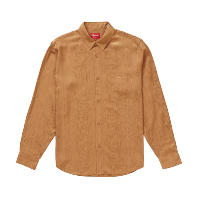 Supreme Snakeskin Jacquard Shirt Gold