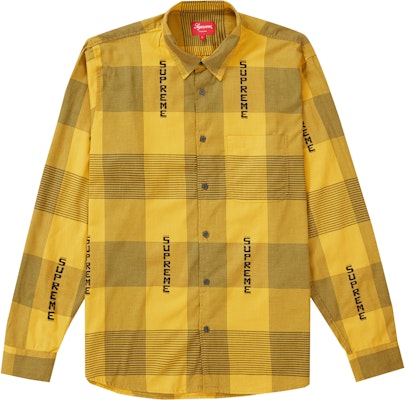 Supreme Logo Plaid Shirt Yellow Buy Supreme Logo Plaid Shirt Yellow