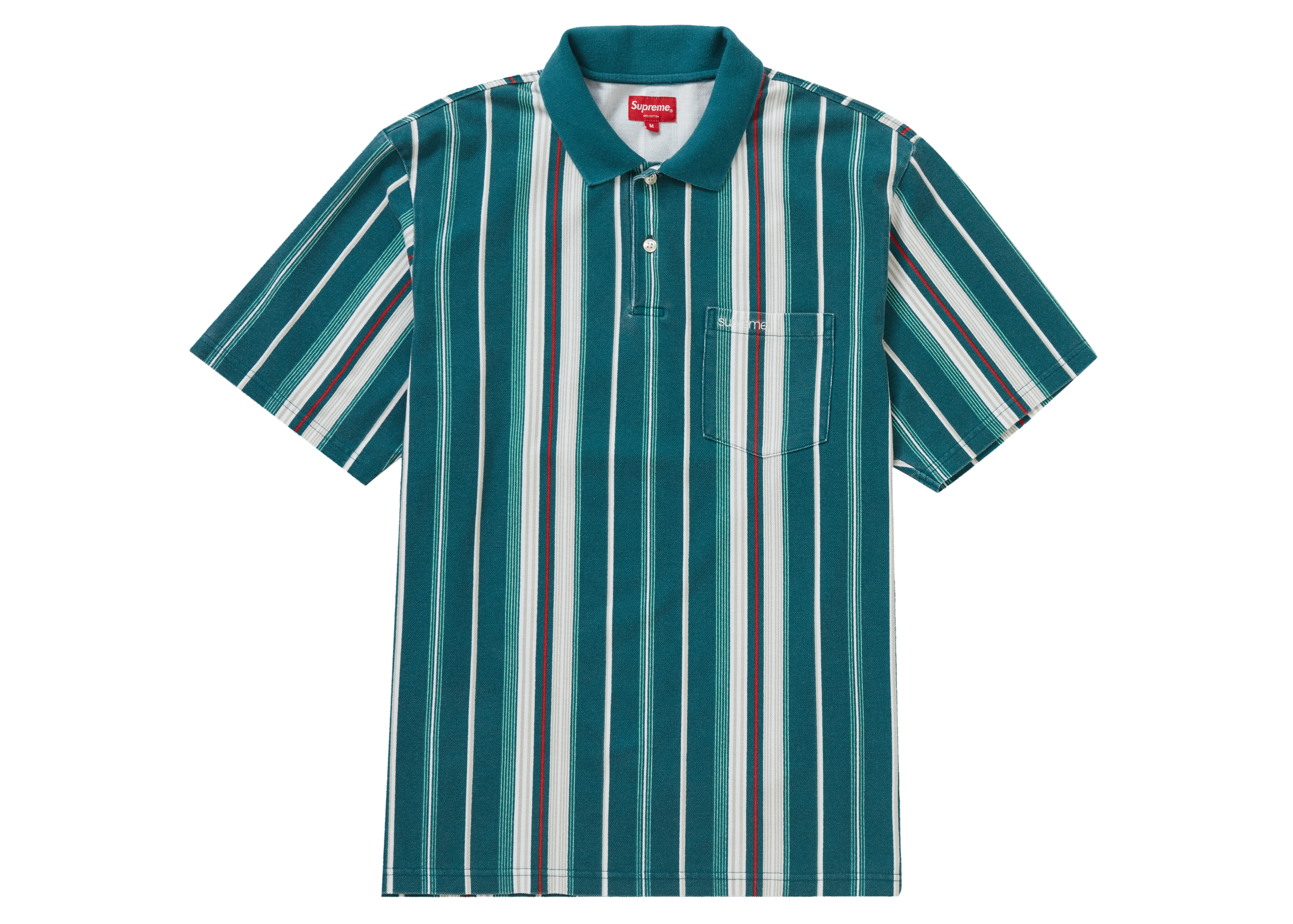 Supreme Vertical Stripe Polo Teal - Novelship