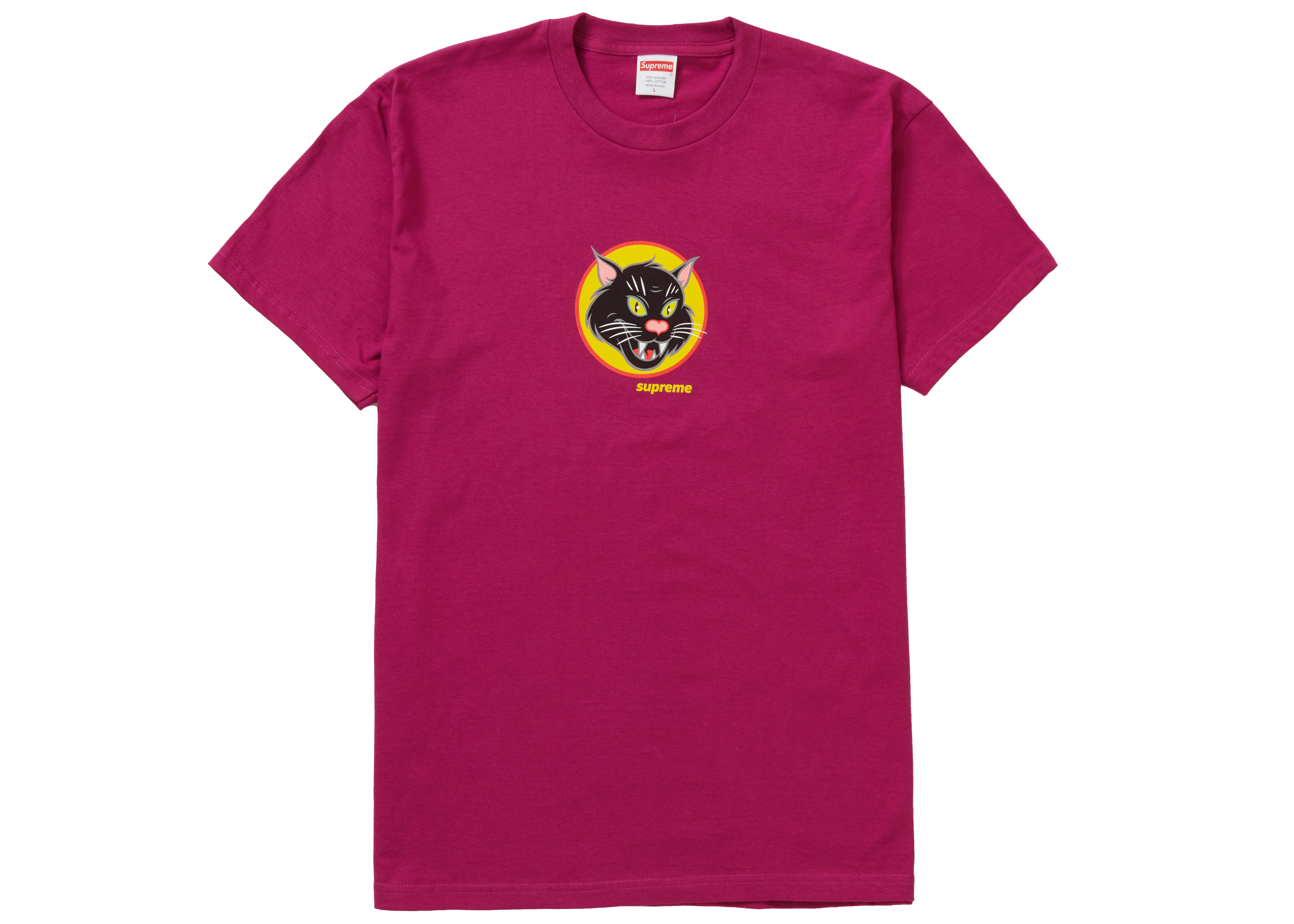Supreme Black Cat Tee Magenta
