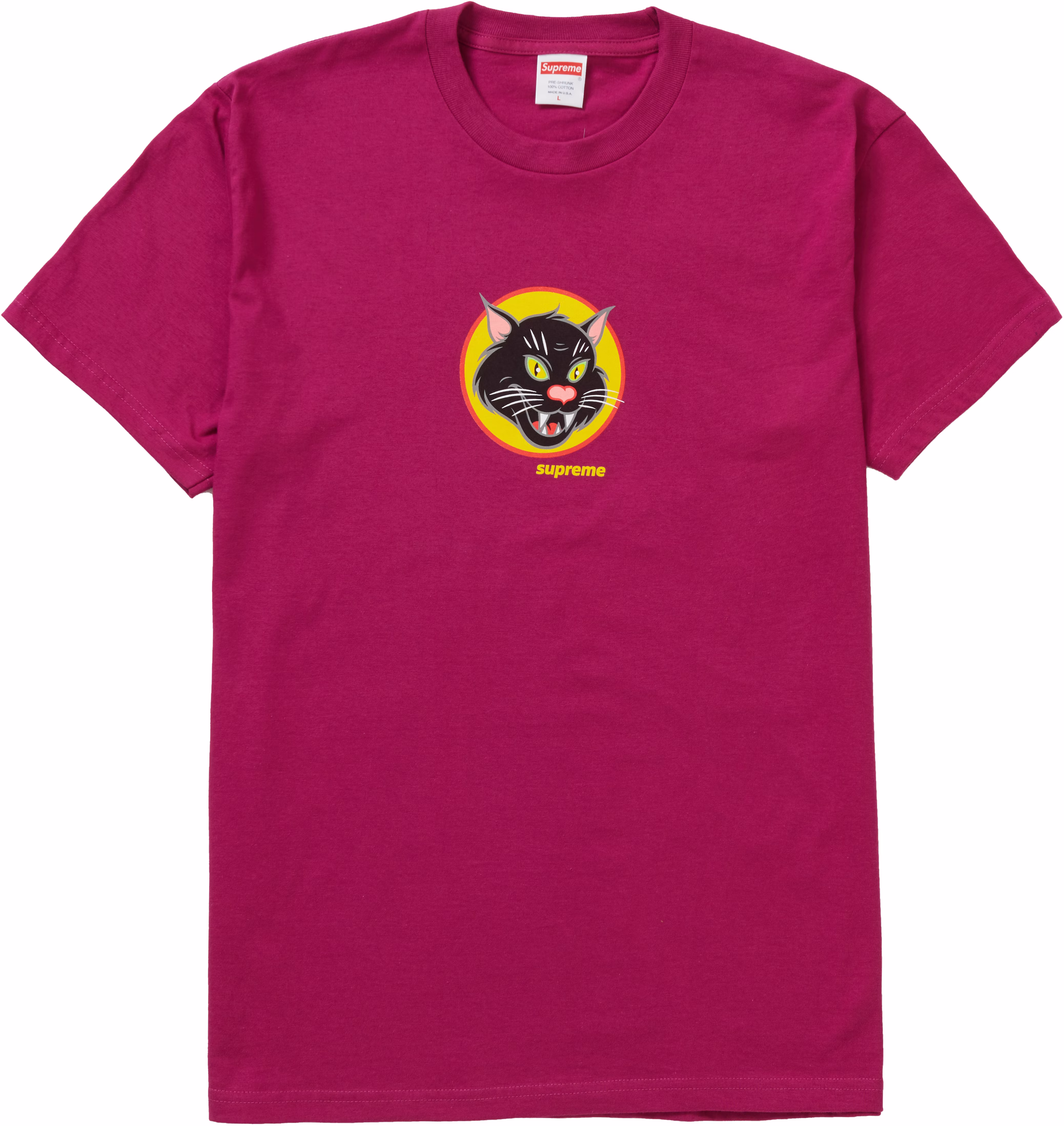 supreme-black-cat-tee-magenta
