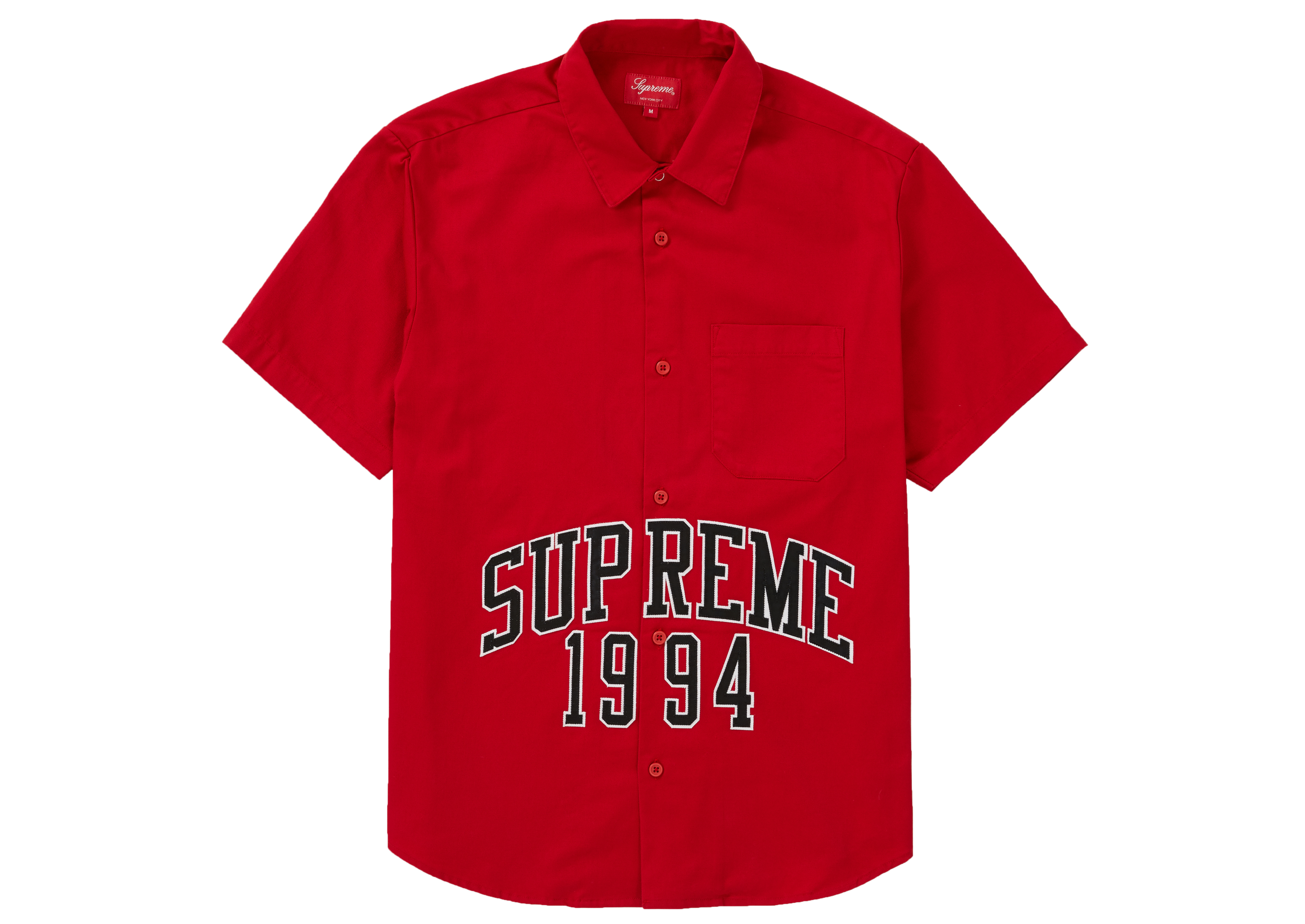 Supreme Arc Logo S/S Work Shirt Red - Novelship