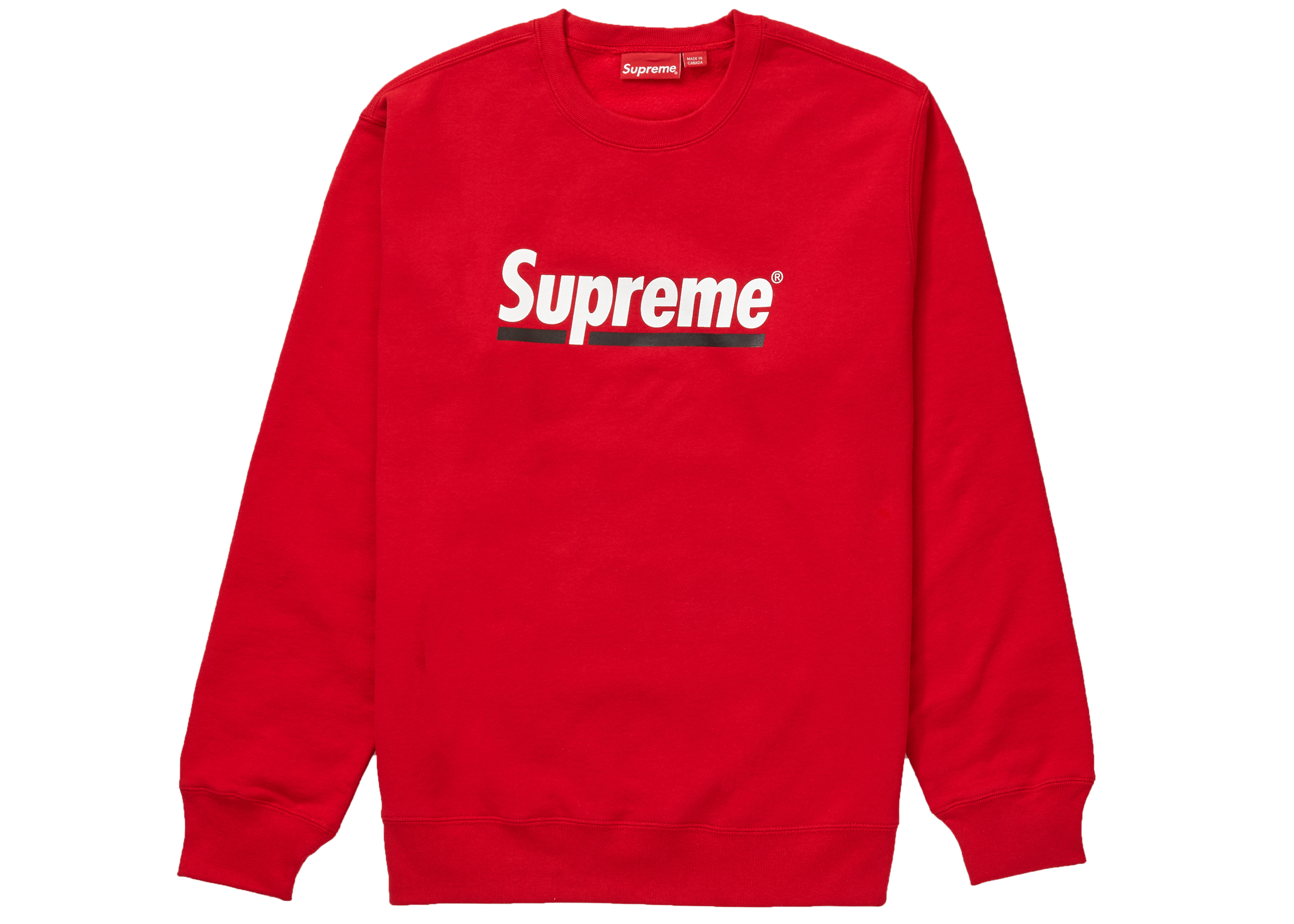 Supreme Underline Crewneck Red - Novelship