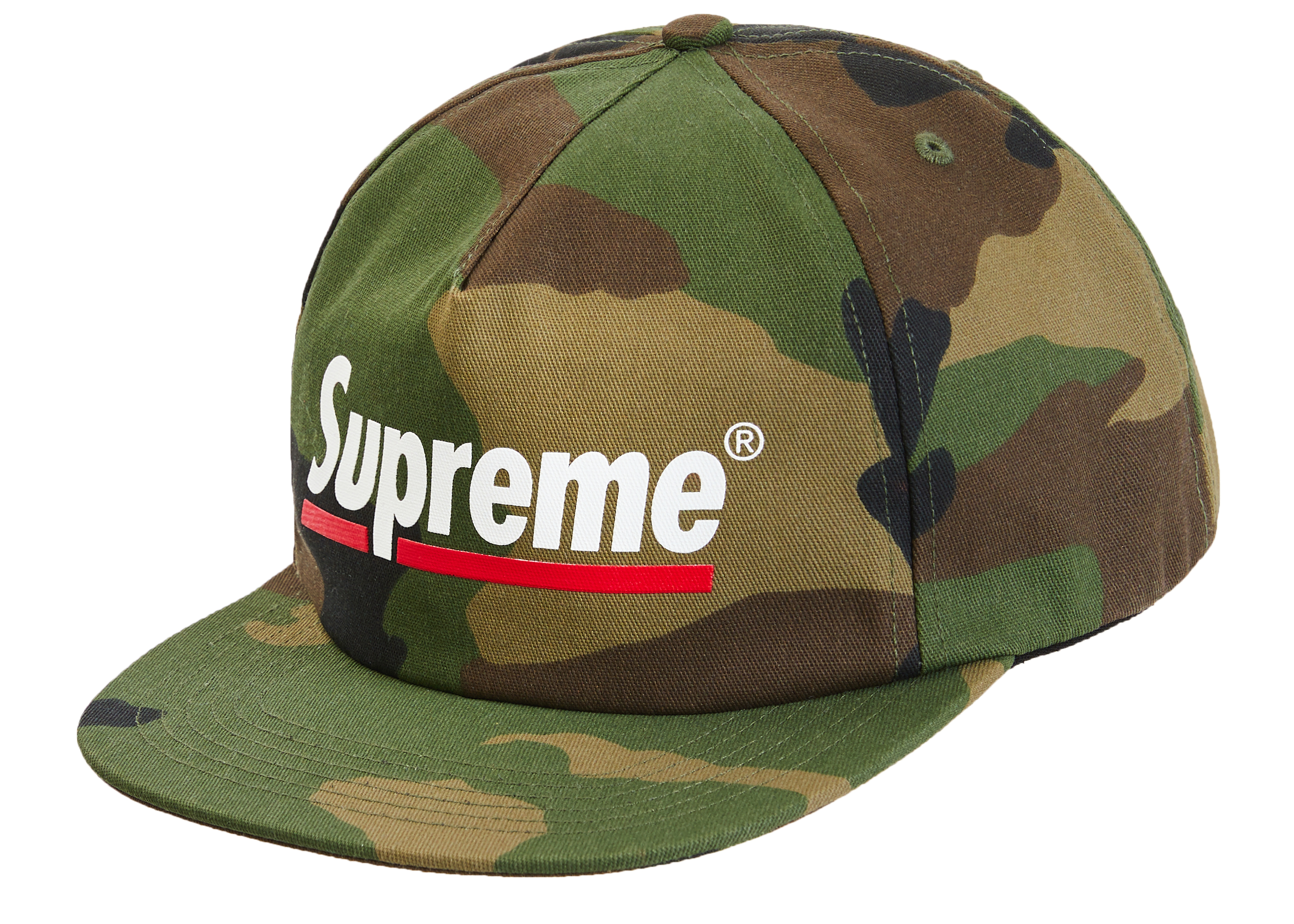 Supreme Underline 5‑Panel (SS20) Woodland Camo - Novelship