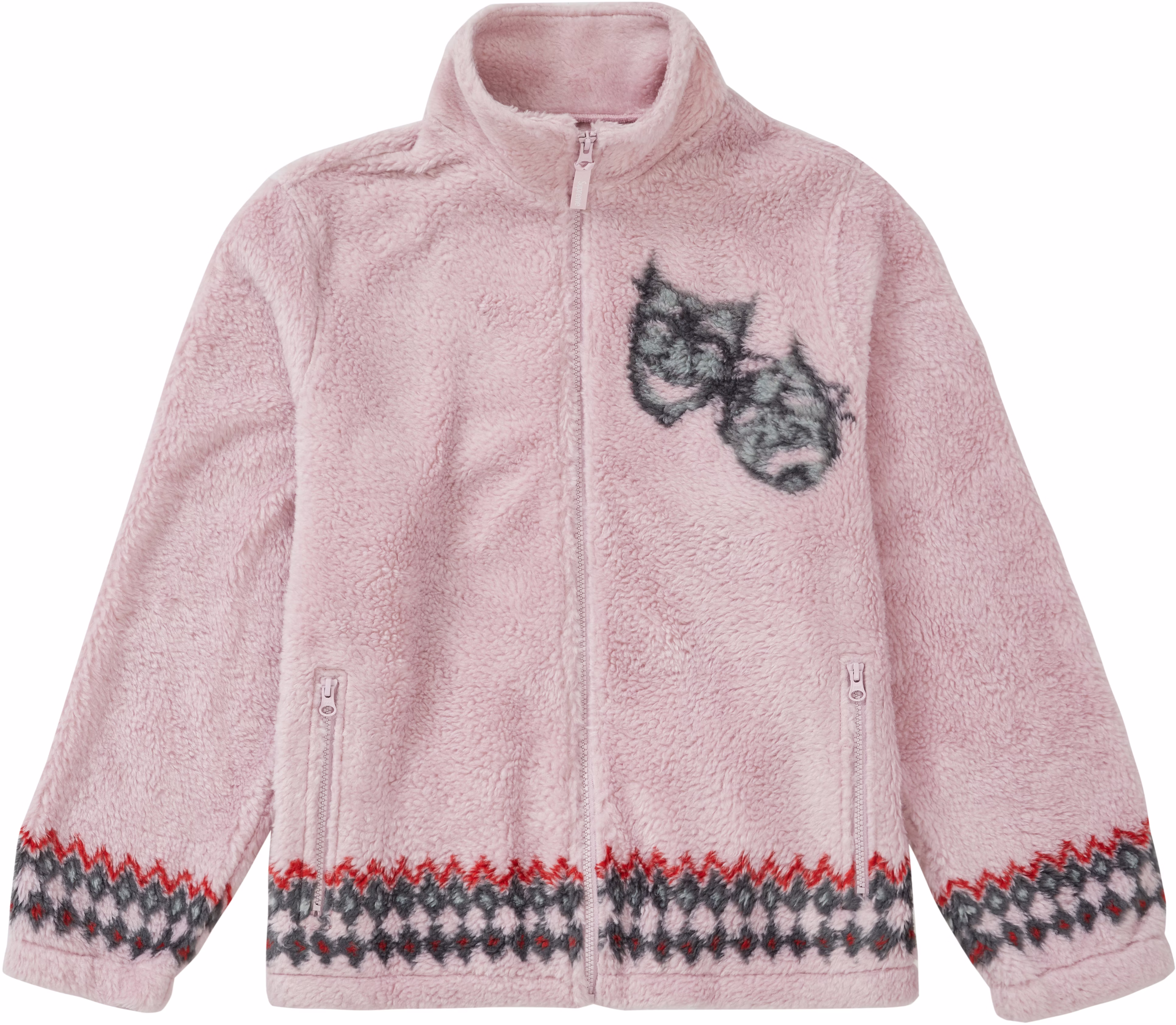 supreme-drama-mask-fleece-jacket-pink