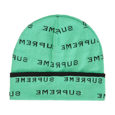 Supreme Logo Repeat Beanie Mint