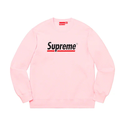 Supreme Underline Crewneck Light Pink Heather