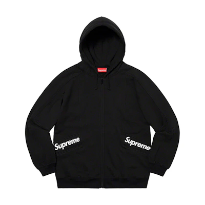 Supreme Colour Blocked Zip-Up Hoodie Black