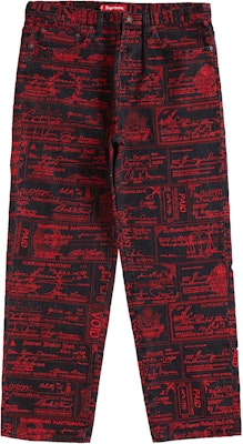 Supreme Checks Embroidered Jean Black Buy Supreme Checks Embroidered Jean Black