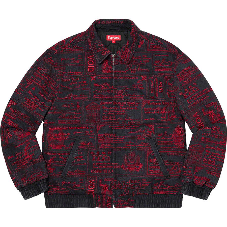 Supreme Checks Embroidered Denim Jacket Black - Novelship