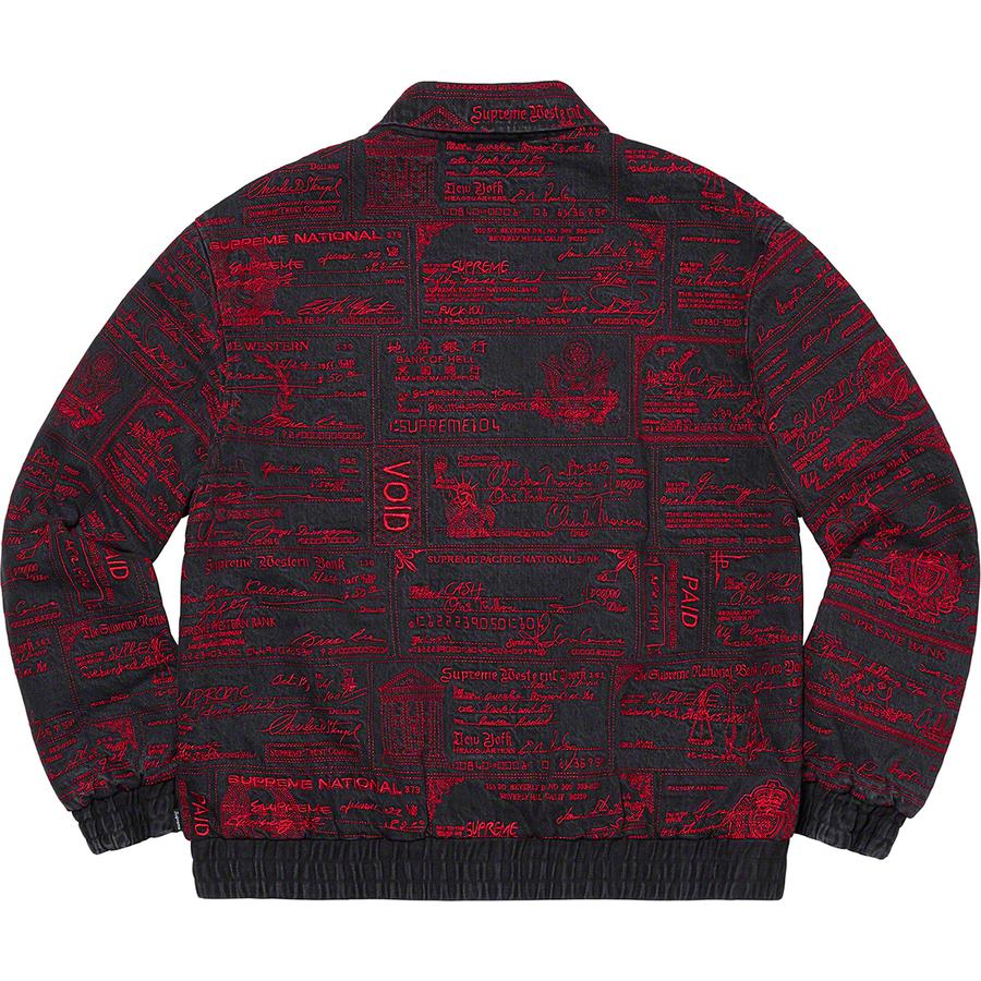 Lookbook 슈프림 체크 자수 데님 재킷 블랙 
