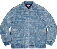 Supreme Checks Embroidered Denim Jacket Blue Supreme Checks Embroidered Denim Jacket Blue