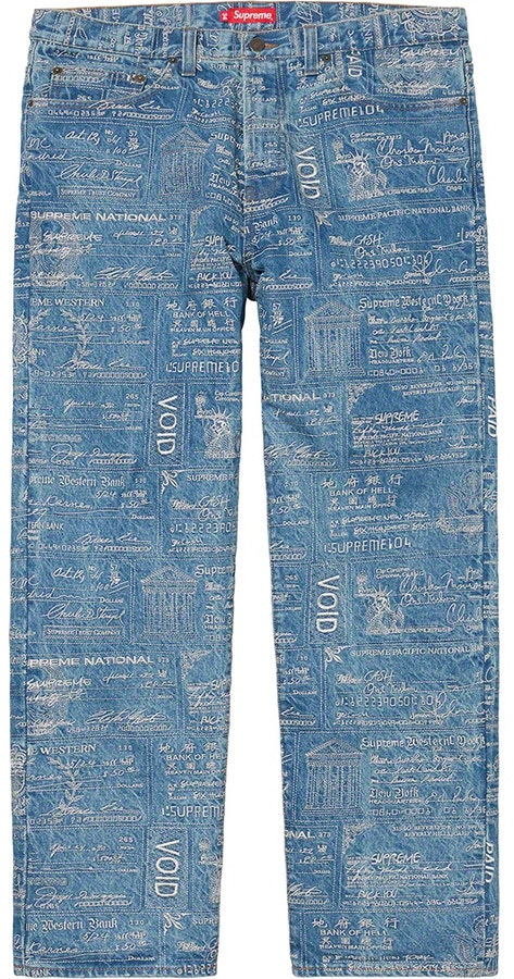 supreme-checks-embroidered-jean-blue