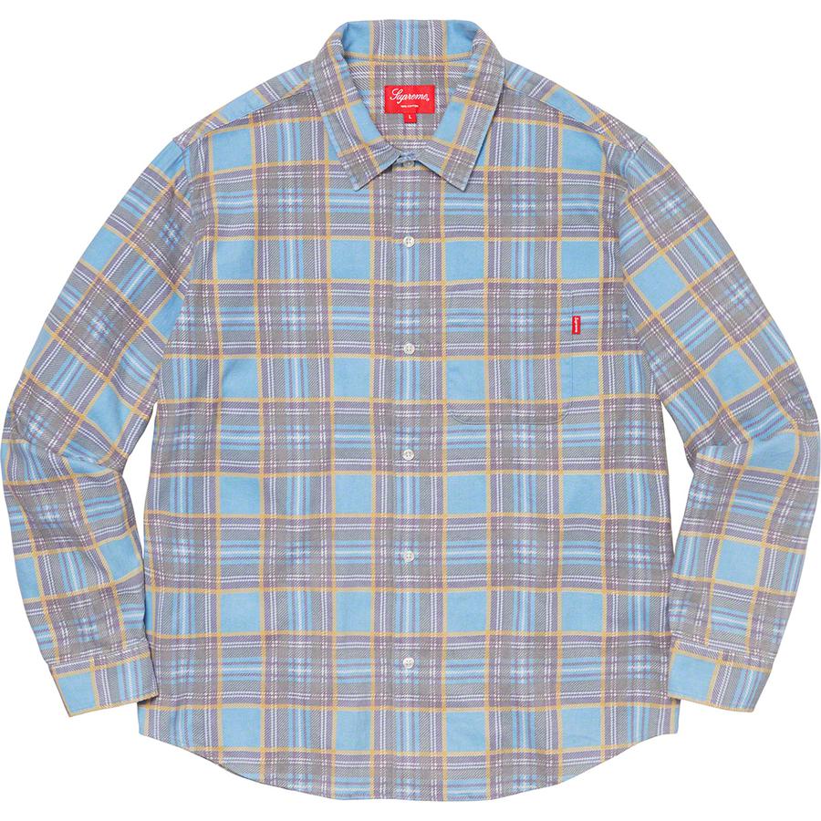 Supreme Printed Plaid Shirt Light Blue - Novelship