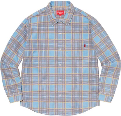 Supreme Printed Plaid Shirt Light Blue Buy Supreme Printed Plaid Shirt Light Blue