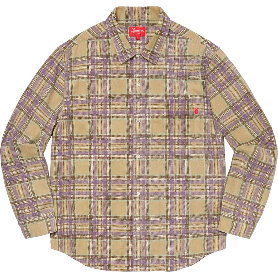 Supreme Printed Plaid Shirt Tan