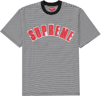 Supreme Arc Aplique Camiseta Manga Corta Blanca con Rayas Buy Supreme Arc Aplique Camiseta Manga Corta Blanca con Rayas