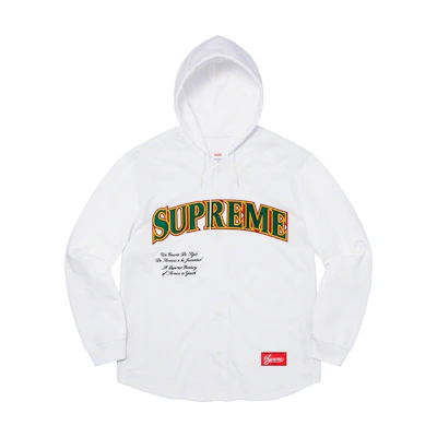Supreme Mesh Hooded L/S Baseball Jersey White