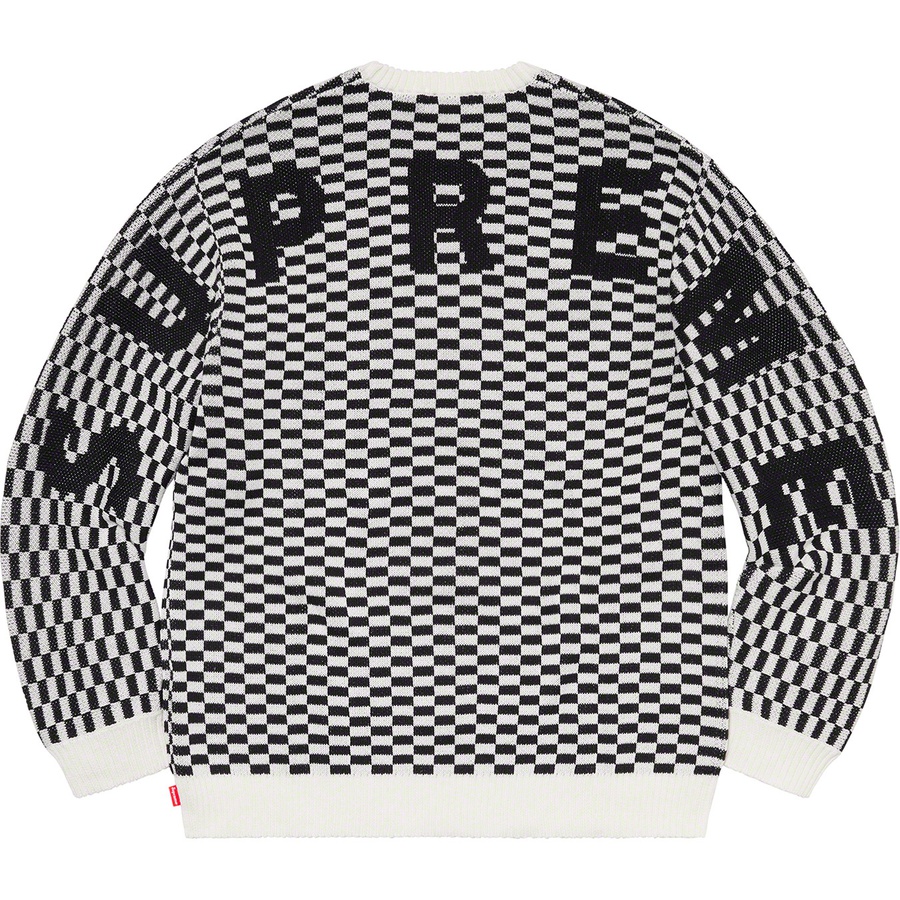 お買得Supreme Back Logo Sweater Checkerboard L ニット/セーター