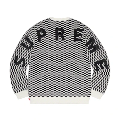 Supreme Back Logo Sweater Checkerboard