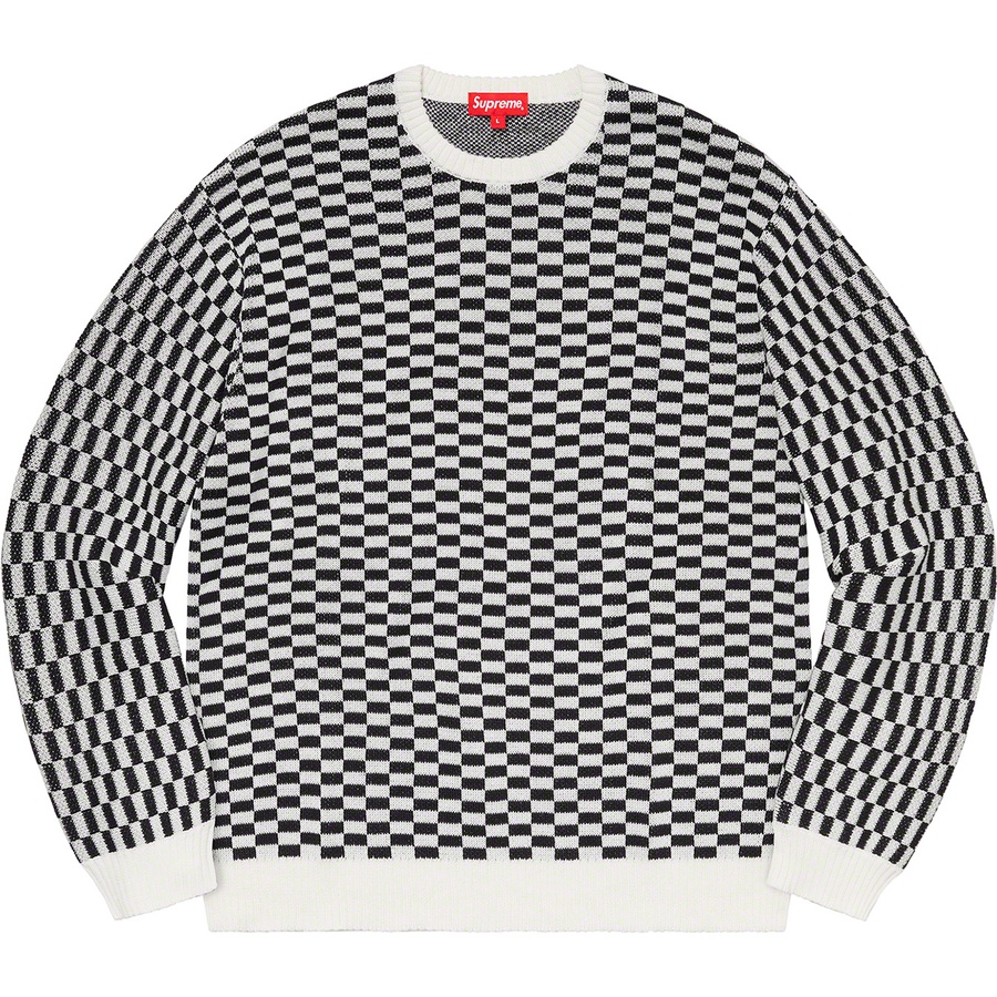 Supreme Back Logo Sweater Checkerboard