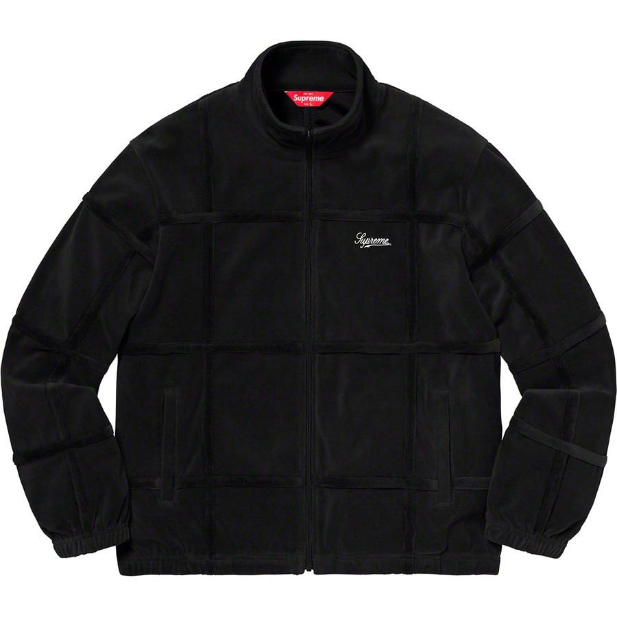 SUPREME Grid Taping Velour Jacket black黒