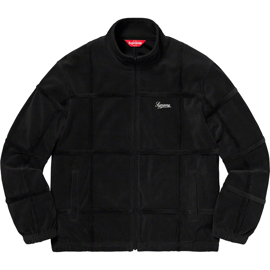 Supreme Grid Taping Velour Jacket Black