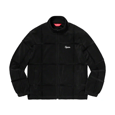 Supreme Grid Taping Velour Jacket Black