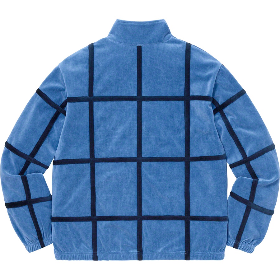 Supreme Grid Taping Velour Jacket Blue 圖 2
