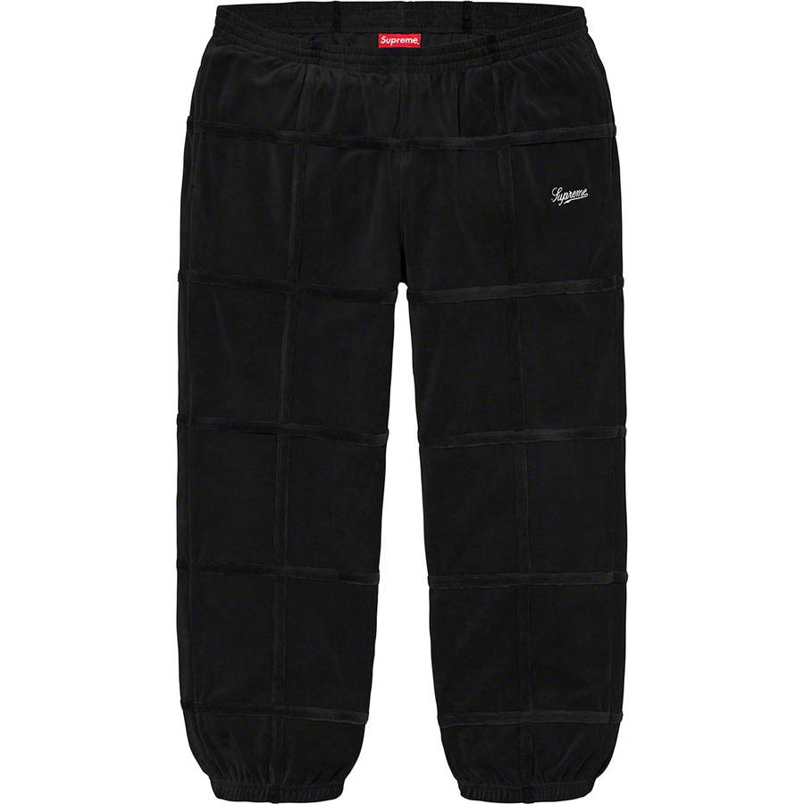 Supreme Grid Taping Velour Pant Black - Novelship