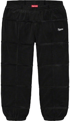 Supreme Grid Taping Velour Pant Black Buy Supreme Grid Taping Velour Pant Black