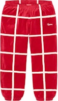 Supreme Grid Taping Velour Pant Red