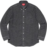 Supreme Jacquard Logos Denim Shirt Black Supreme Jacquard Logos Denim Shirt Black