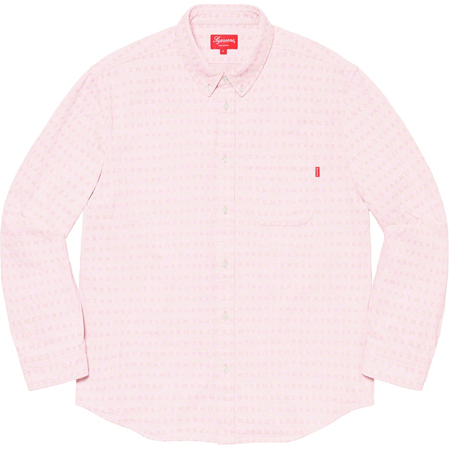 Supreme Jacquard Logos Denim Shirt Pink - Novelship