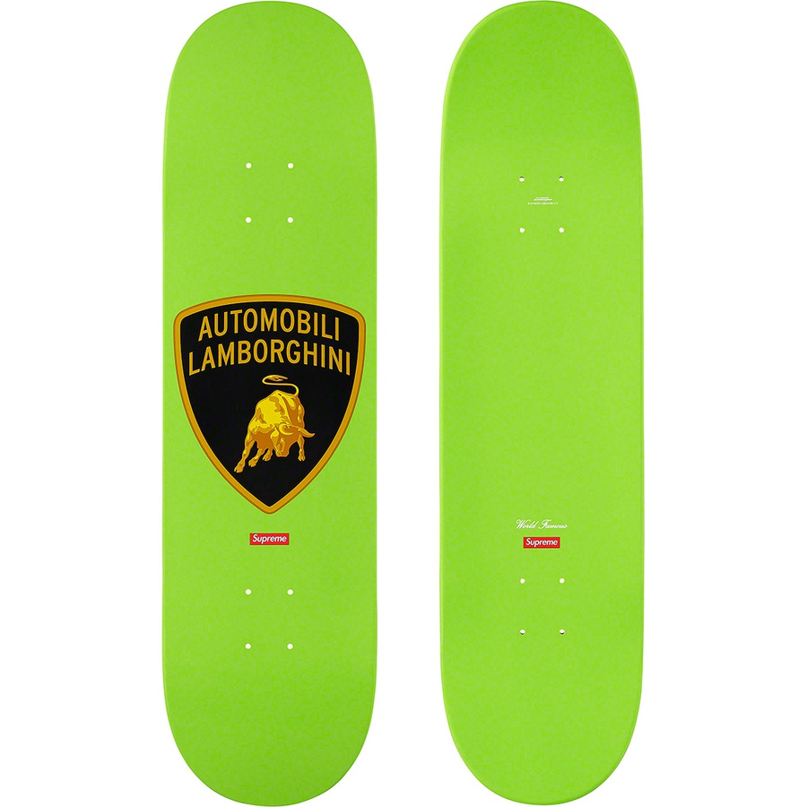 supreme  lamborghini skateboard lime